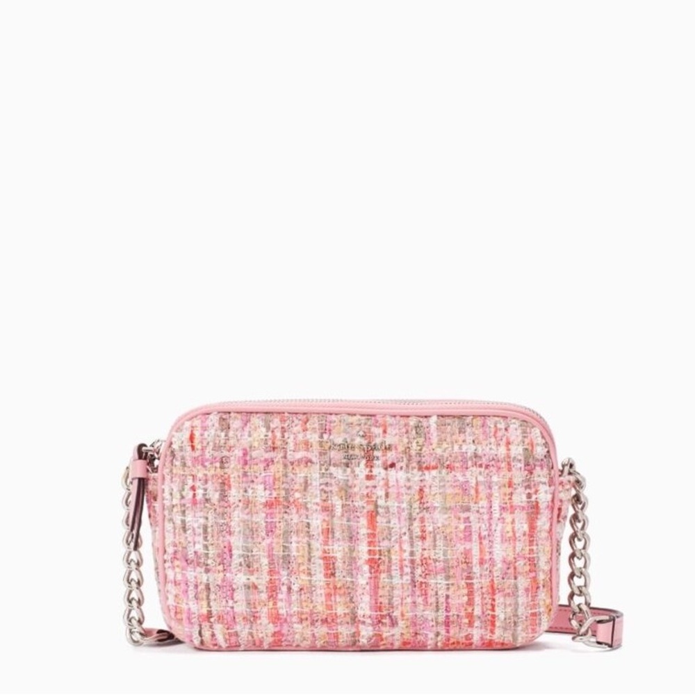 Kate Spade Briar Lane Kennedy Pink Tweed Crossbody Bag